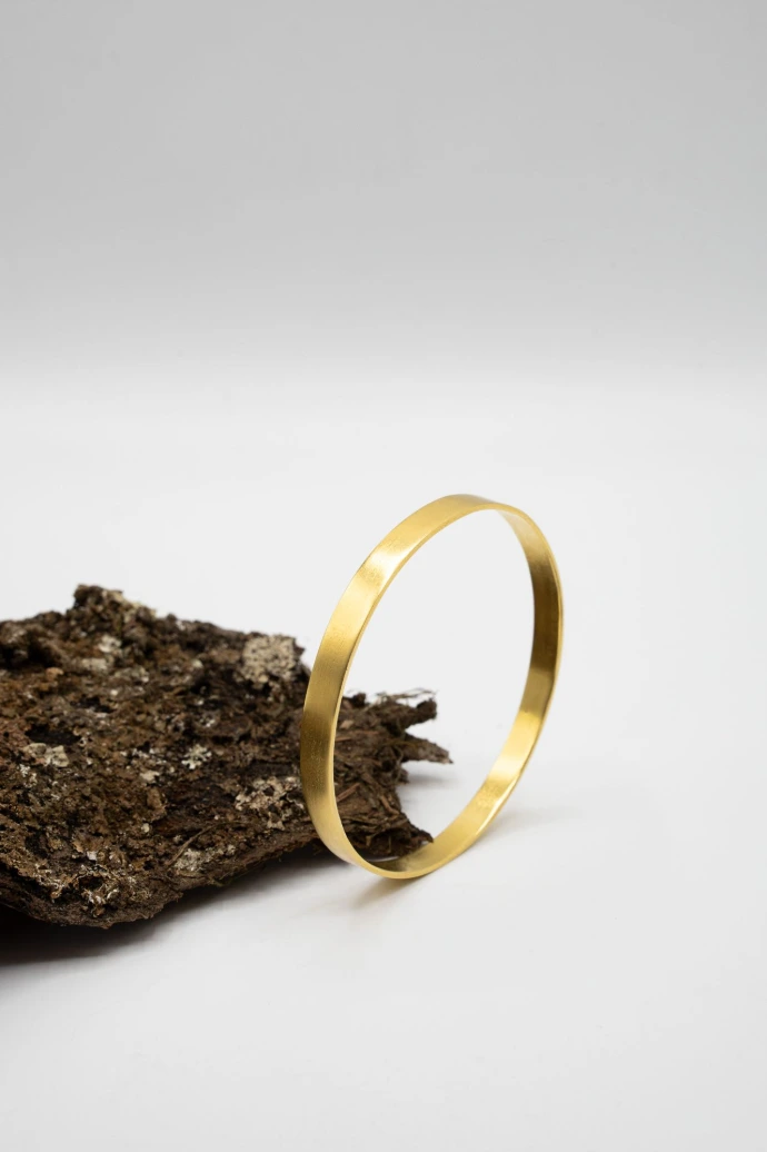 Bracelet - Jonc plat plaqué Or 18 carats