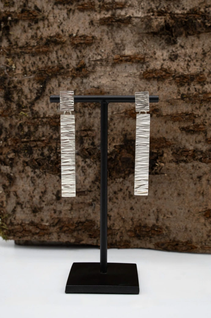 Boucles d'oreilles structurées en argent 925