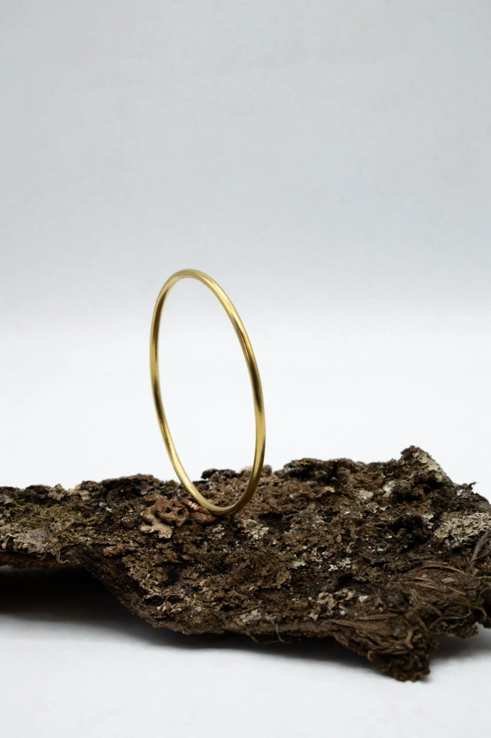 Bracelet - Jonc rond plaqué Or 18 carats