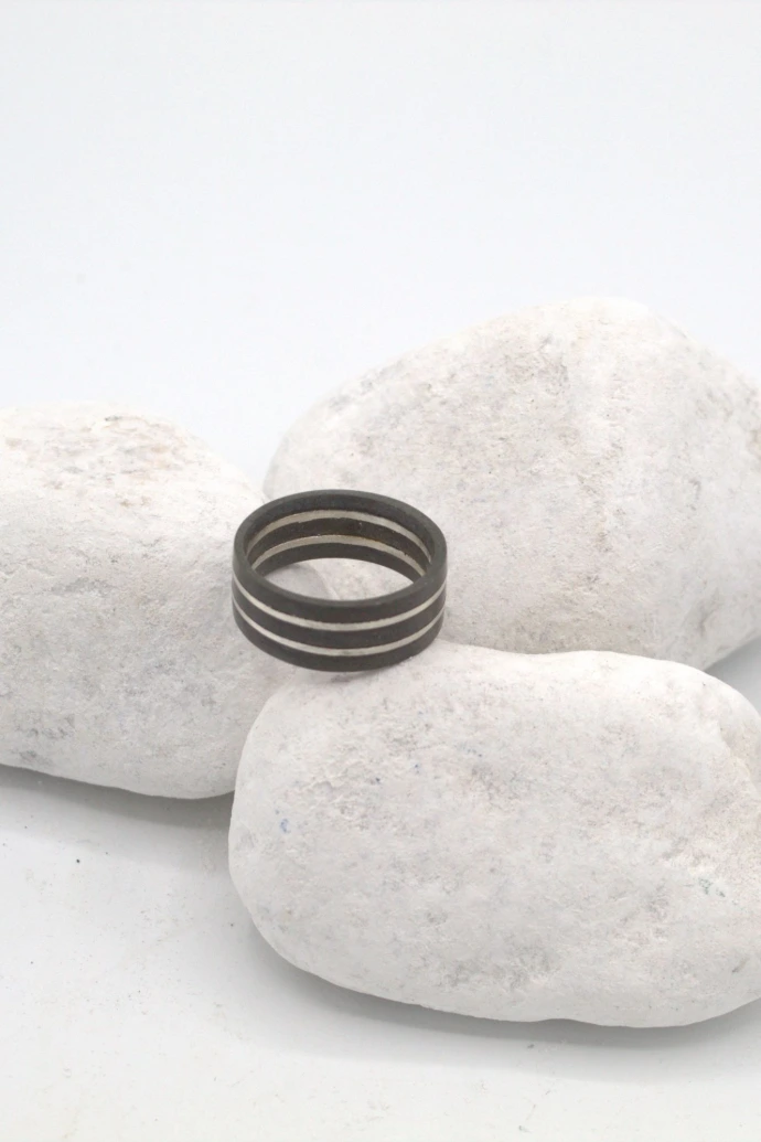 Bague en Argent 925 et corian