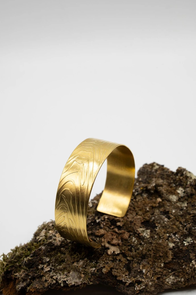 Bracelet manchette plaqué Or 18 K